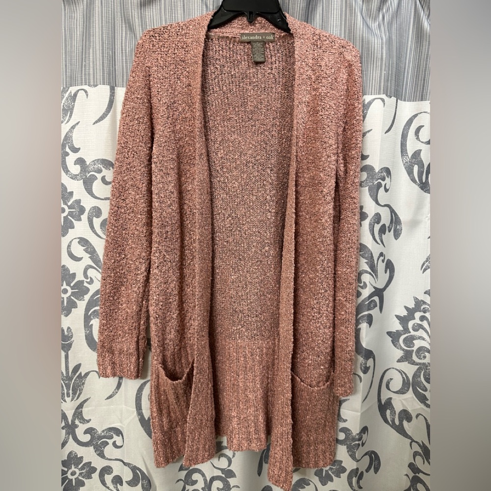 Alexandra + Oak Women's Pink Popcorn Knit Oversized Cardigan‎ Size M, EUC